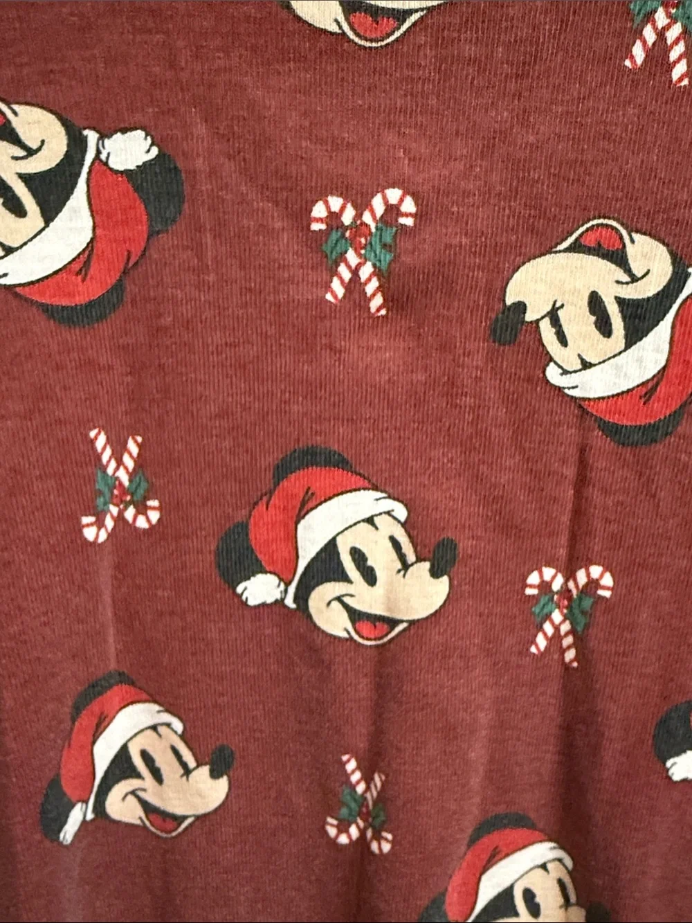 Hanna Andersson Burgundy Mickey Mouse Holiday Pajama Set